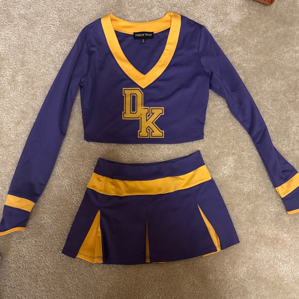 Purple and Yellow Cheerleader Costume Set
